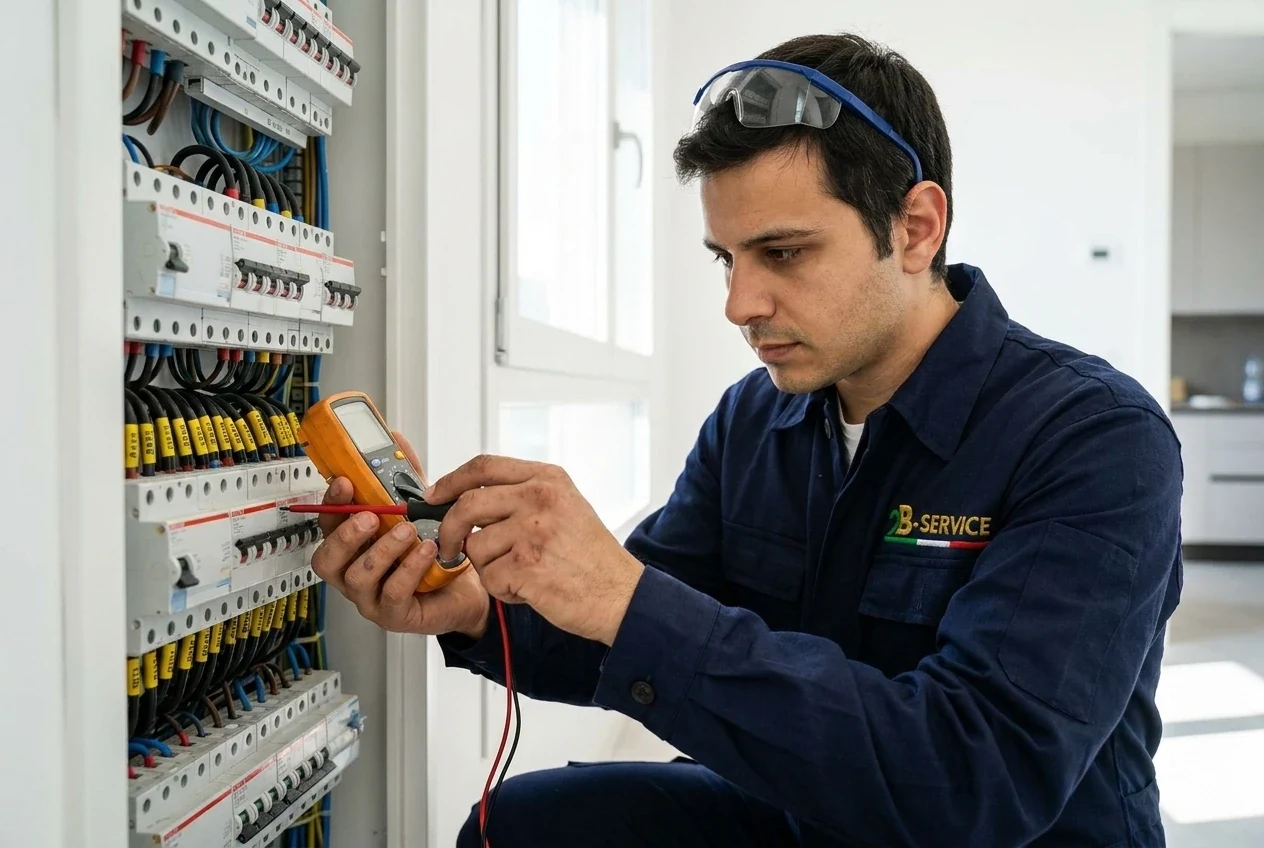 Tecnico 2B Service al lavoro su un impianto a Bologna